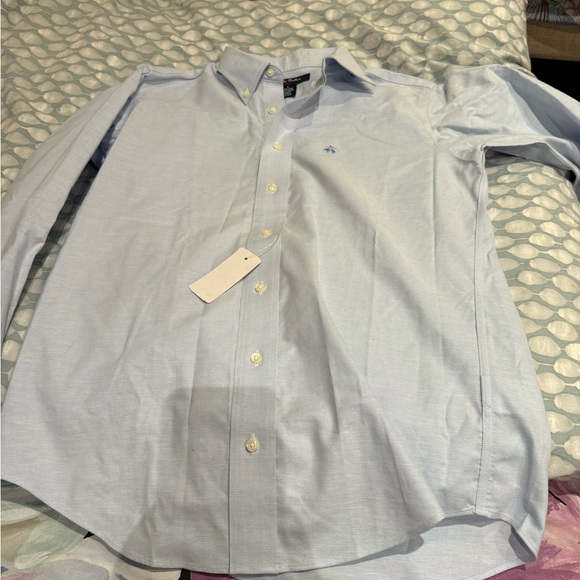 Brooks Brothers / NWT Light Blue boys Oxford non iron button down Shirt M L - Picture 2 of 3